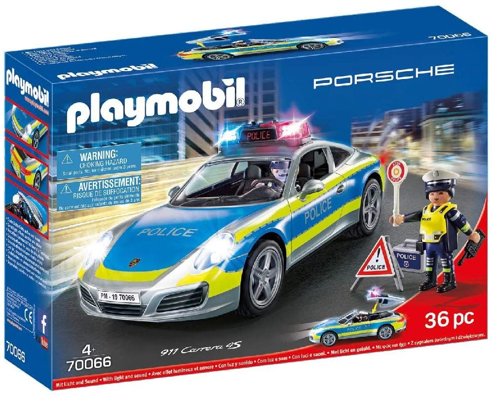 Playmobil 70066 Porsche 911 Carrera 4S Polizeiauto mit Licht und Sound