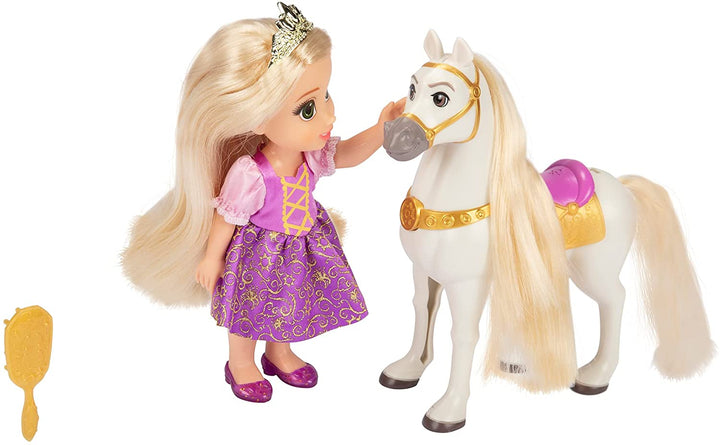 Geschenkset mit Disney-Prinzessin Rapunzel-Puppe und Maximus Petite