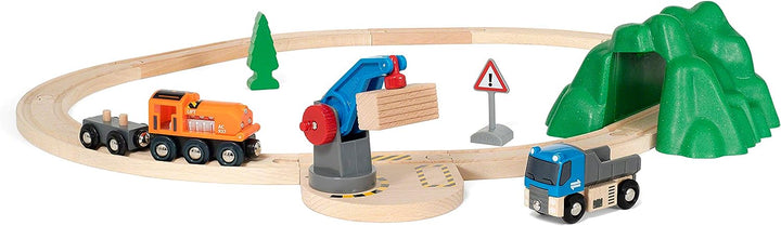 BRIO World Starter Lift & Load Train Set A for Kids Age 3 Years Up - Compatible with all BRIO Railway Sets & Accessories