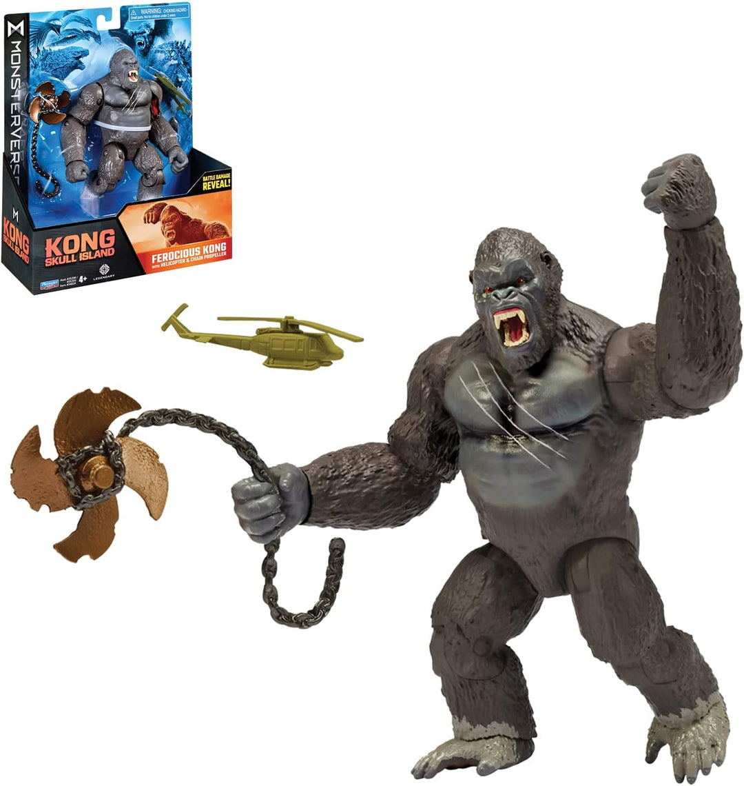 MonsterVerse MNG18000 Skull Island 6'' Ferocious Kong mit Hubschrauber und Kette Pr