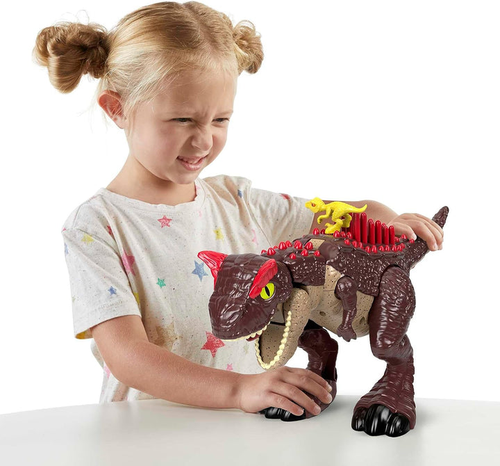 Imaginext Jurassic World Dinosaurier-Spielzeug, Spike Strike Carnotaurus, 27,9 cm große Figur