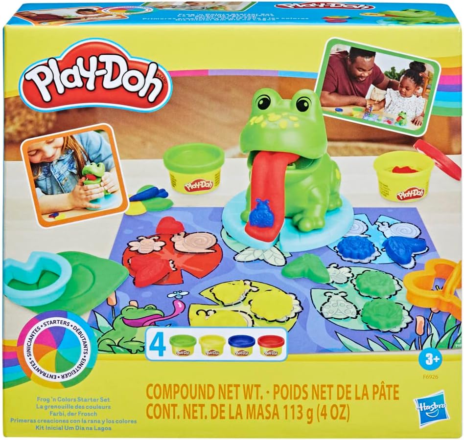 Play-Doh Frog 'n Colors Starter-Set, 4 Dosen, Vorschulspielzeug