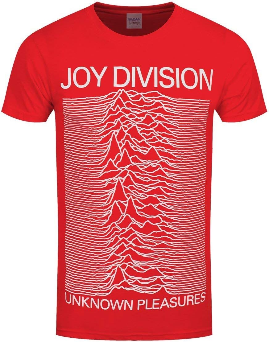 T-Shirt # S Red Unisex # Unknown Pleasures Slim Fit
