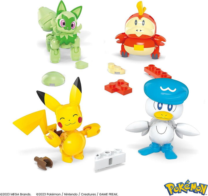 MEGA-Pokémon-Actionfiguren-Bauspielzeug für Kinder, Paldea-Region-Team mit 79 Pi