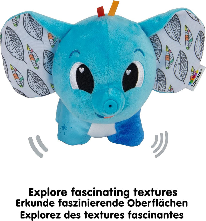 Lamaze Puffaboo Elefant, Neugeborenes Babyspielzeug, Sinnesspielzeug für Babys mit Farben,