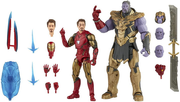 Hasbro Marvel Legends Series 15-cm-Scale Action Figure Toy 2-Pack Iron Man Mark 85 vs Thanos, Includes Premium Design and 8 Accessories