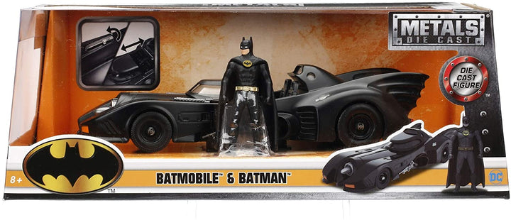 Jada Toys 253215002 Batmobile Coche Metal 1989 1:24 Batman-1989 Batmobil, Schwarz
