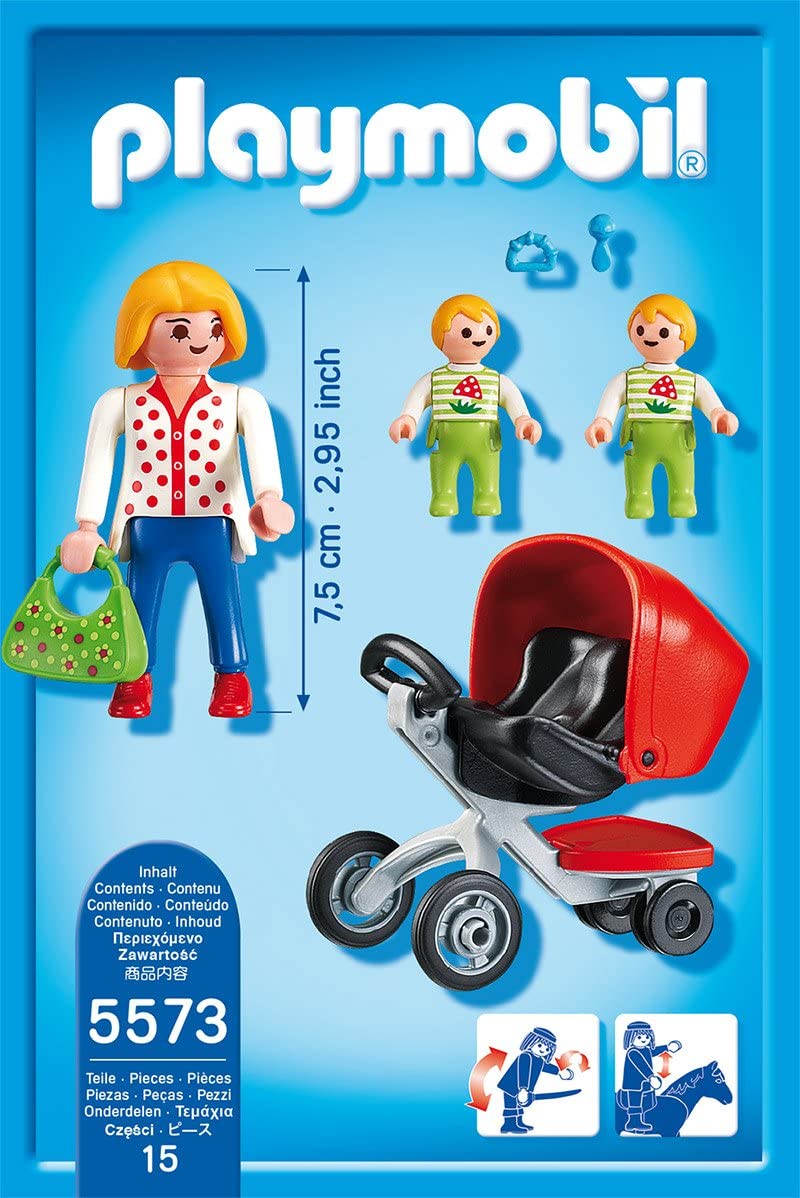 Playmobil 5573 City Life Mutter mit Zwillingskinderwagen