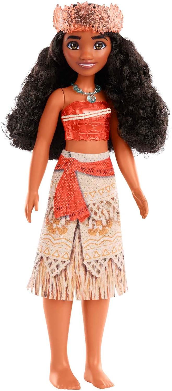 Disney Princess Toys, bewegliche Modepuppe Moana mit glitzernder Kleidung und Zubehör