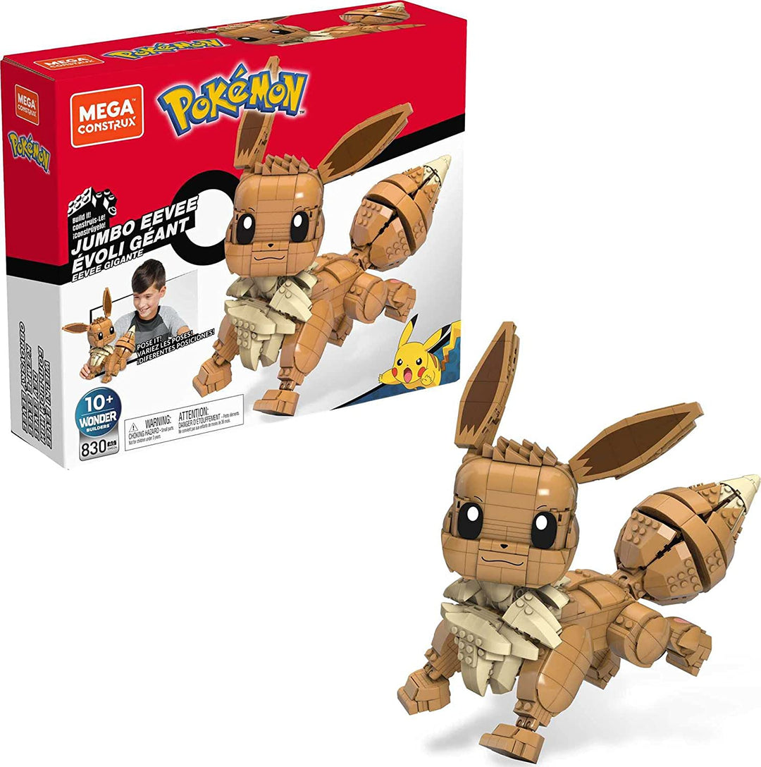MEGA Pokemon Jumbo Eevee Building Set with 824 Compatible Bricks and Pieces and