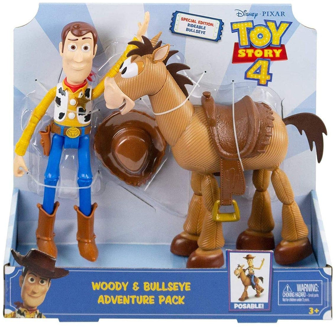 Disney GDB91 Pixar Toy Story 4 Woody und Bullseye, vom Film inspirierter Relativmaßstab zum Geschichtenerzählen, 2-Figuren-Packung