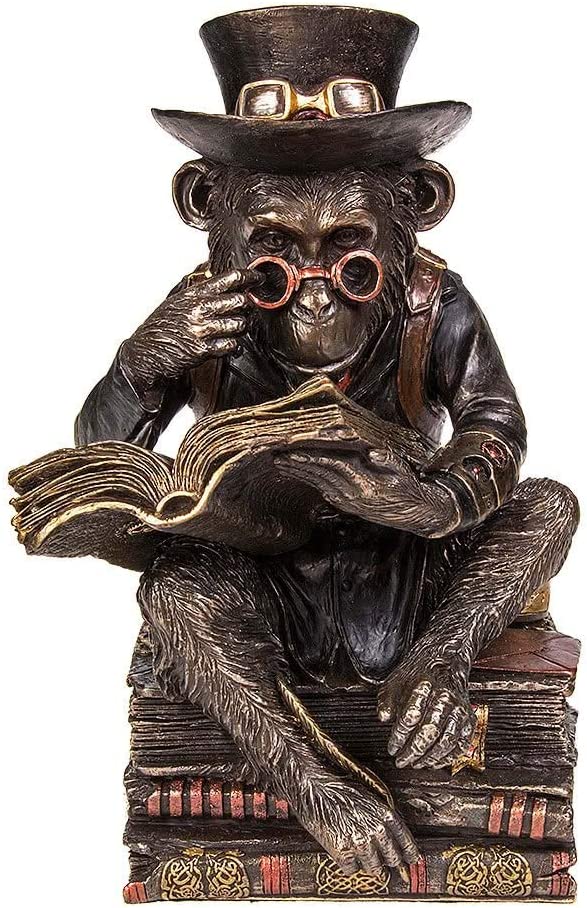 Nemesis Now Chimpanzee Scholar Figur 18 cm Bronze, Größe 23 cm