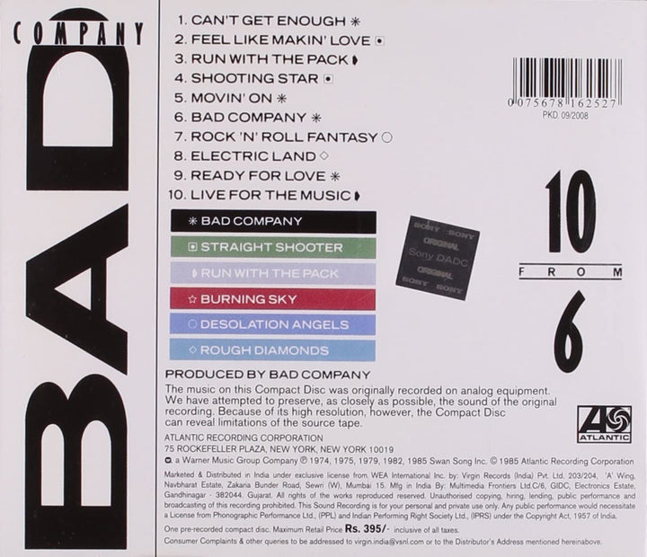 10 von 6 - Best Of Bad Company [Audio CD]