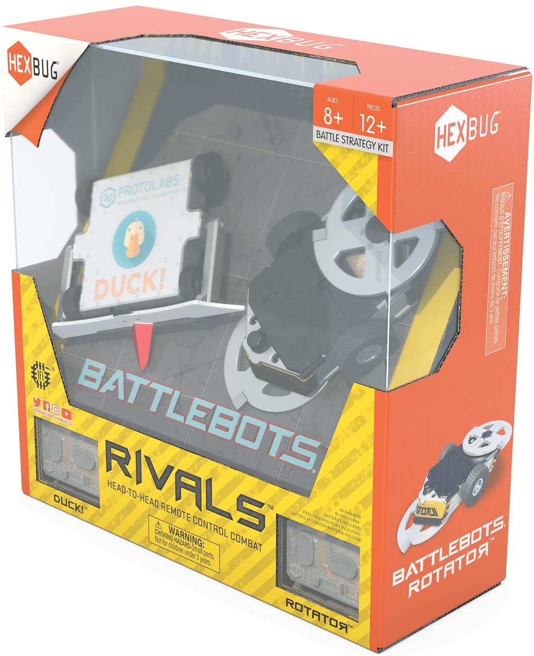 HEXBUG BattleBots Rivals 5.0 (Rotator und Ente!) Spielzeug für Kinder – Lustiger Battle Bot