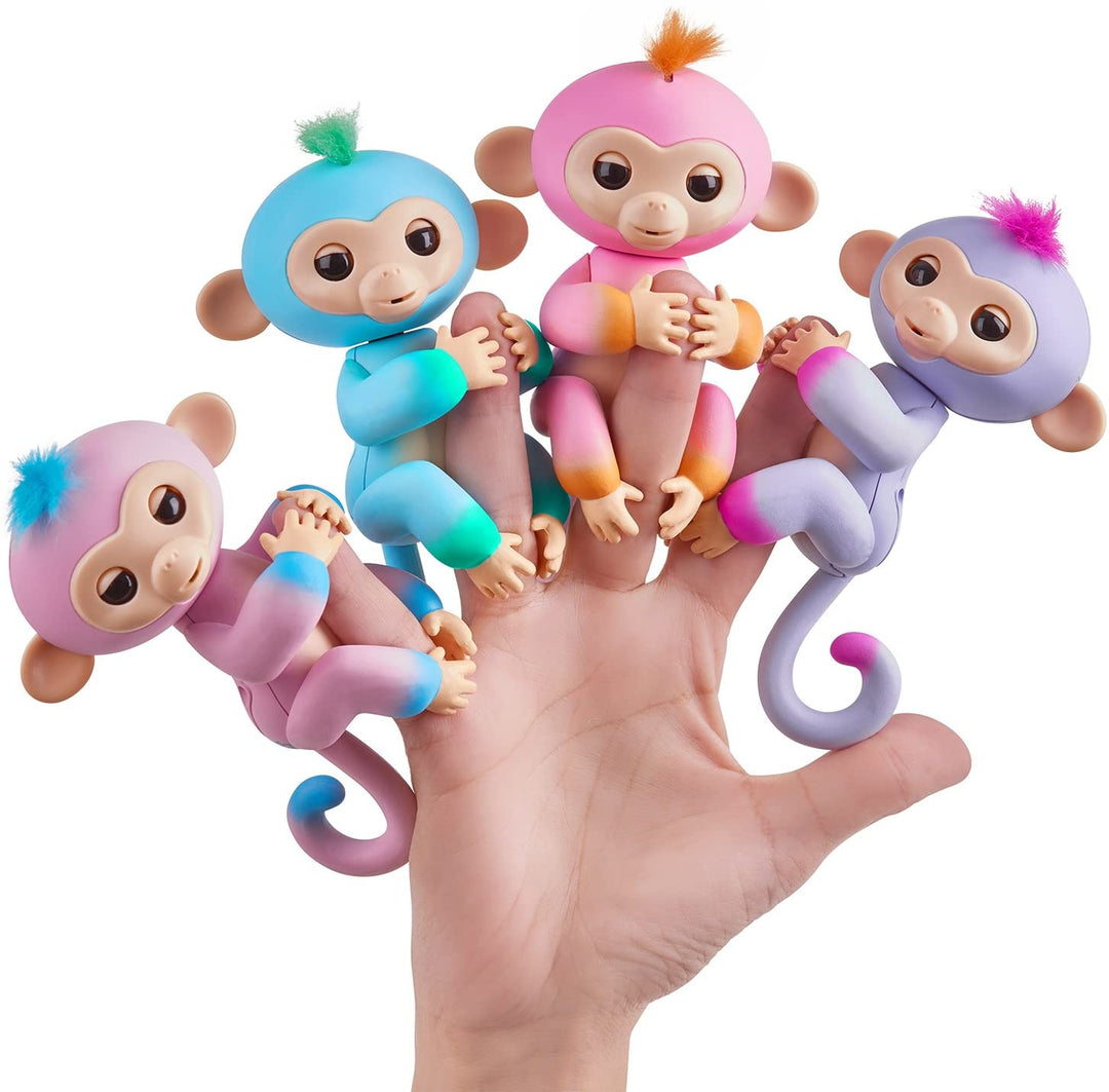 Fingerlings 2 Tone Monkey - Charlie (Blue with Green accents) - Interactive Baby Pet