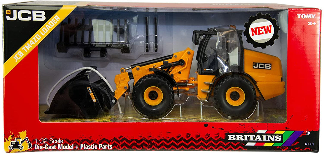 Britains 1:32 JCB TM420 Telescopic Wheel Loader, Collectible Tractor Toy for Children