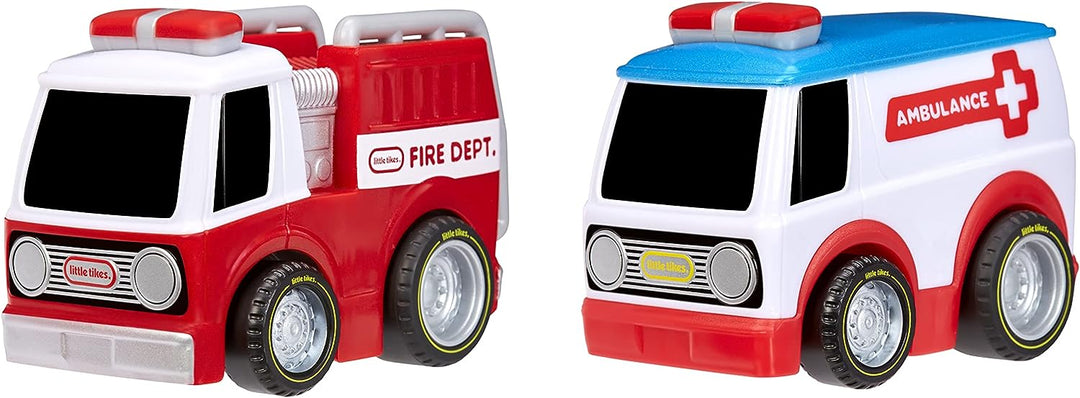 Little Tikes My First Cars Crazy Fast Cars - RACIN' RESPONDERS 2-PACK - Emergency Themed Pullback Toy Vehicles