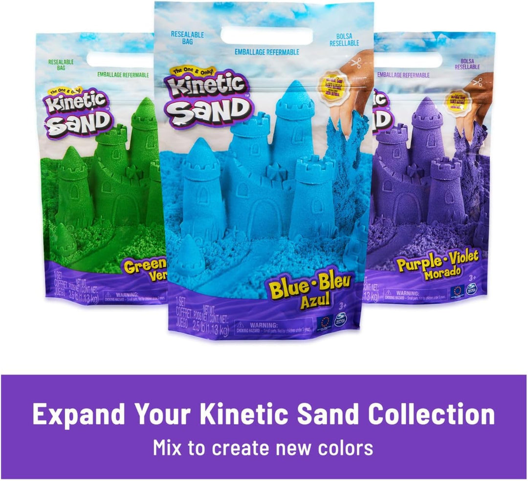 Kinetic Sand Ultimate Sandisfying Set, 2lb of Sand. Pink, Yellow and Teal, 10 Moulds and Tools