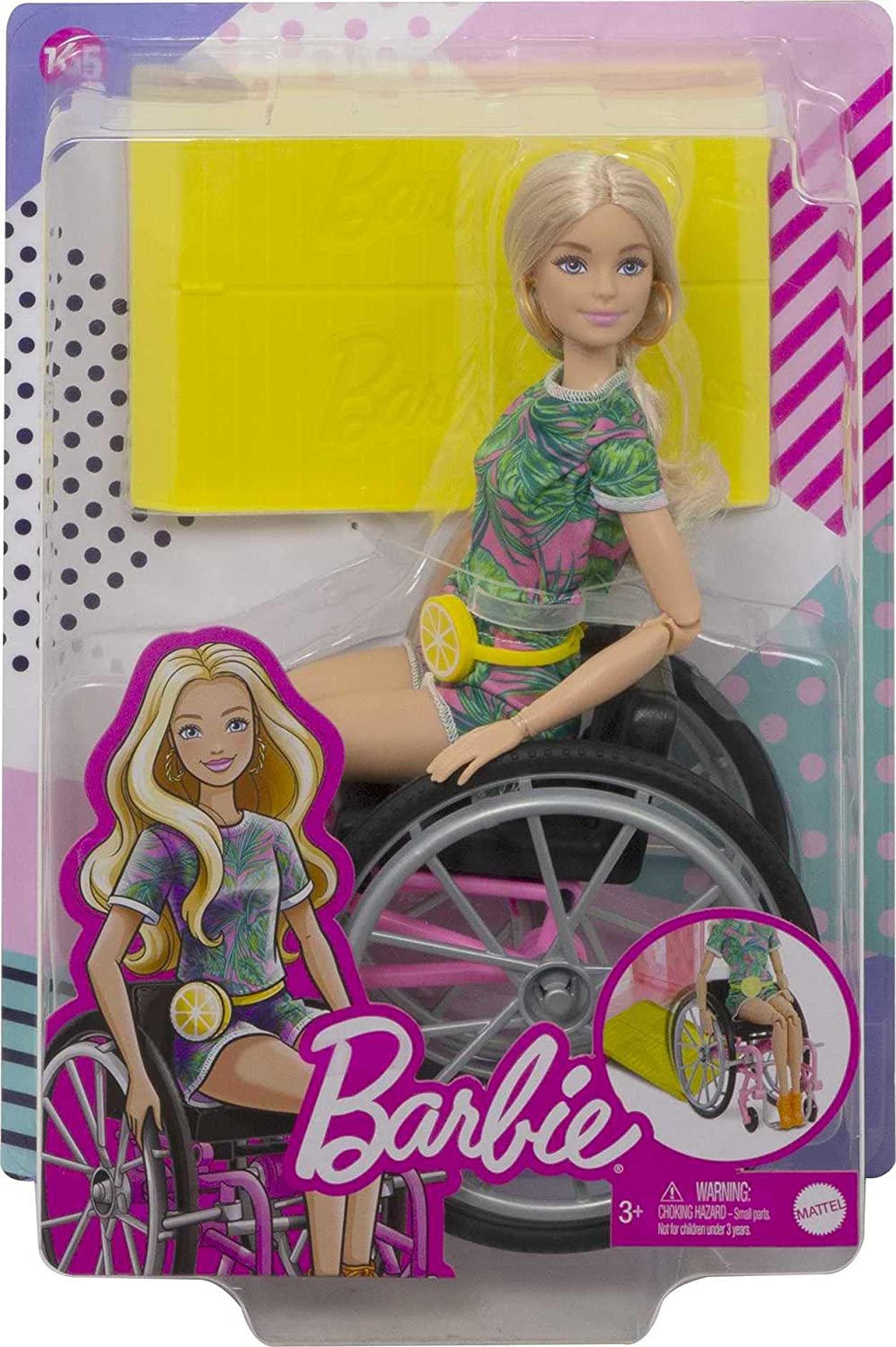 Barbie Fashionistas Puppe GRB93 mit Rollstuhl und langen blonden Haaren