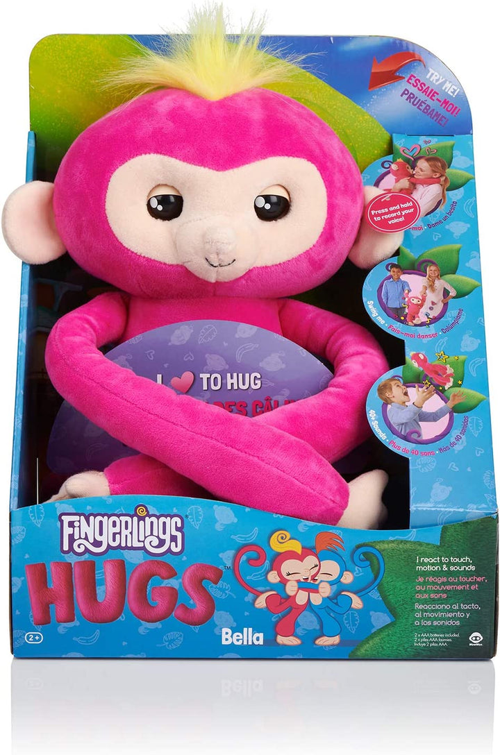 Fingerlings HUGS – BELLA – Freundliches interaktives Plüsch-Affenspielzeug – von WowWee
