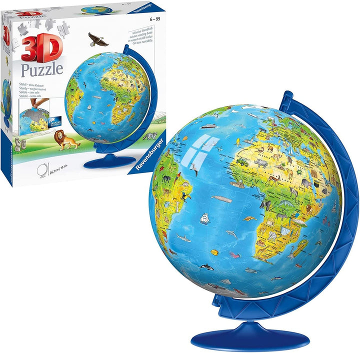 Ravensburger 12338 Kinder-Weltkarte 3D-Puzzle, 180-teilig