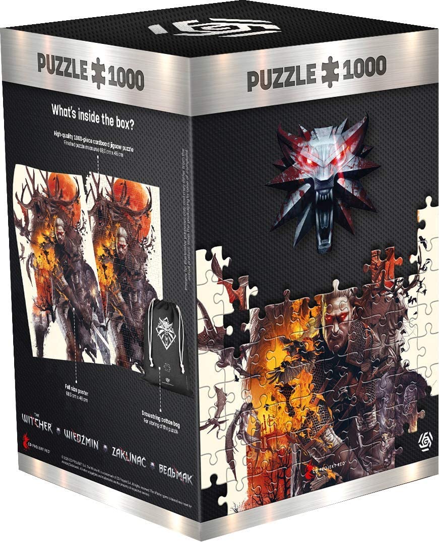 Good Loot The Witcher 3: Wild Hunt Monsters – 1000 Teile Puzzle 68 cm x 48 cm | inklusive Poster und Tasche | Spielgrafiken für Erwachsene und Jugendliche