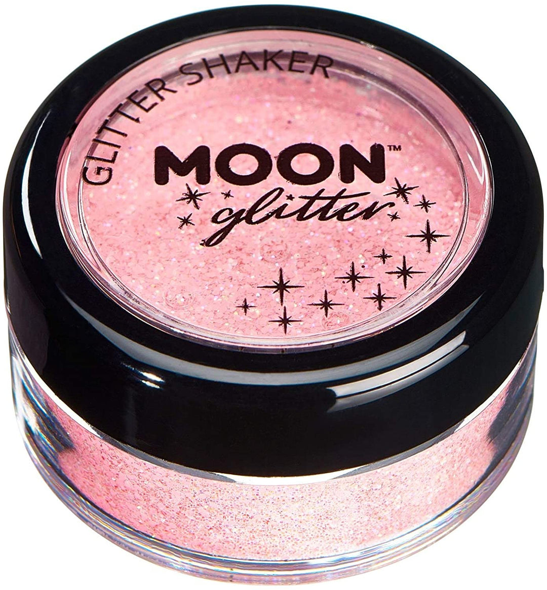 Pastel Glitter Shakers by Moon Glitter - Coral - Cosmetic Festival Makeup Glitter for Face, Body, Nails, Hair, Lips - 5g