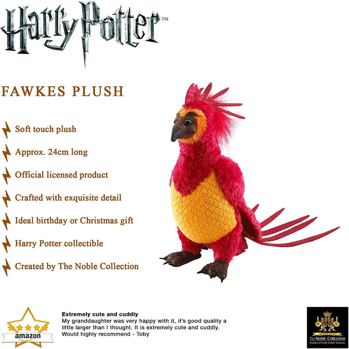 The Noble Collection Fawkes Plush Officially Licensed 9in (23cm) Harry Potter Toys Dumbledore Dolls Plush Order of the Phoenix Doll Figures - For Kids & Adults
