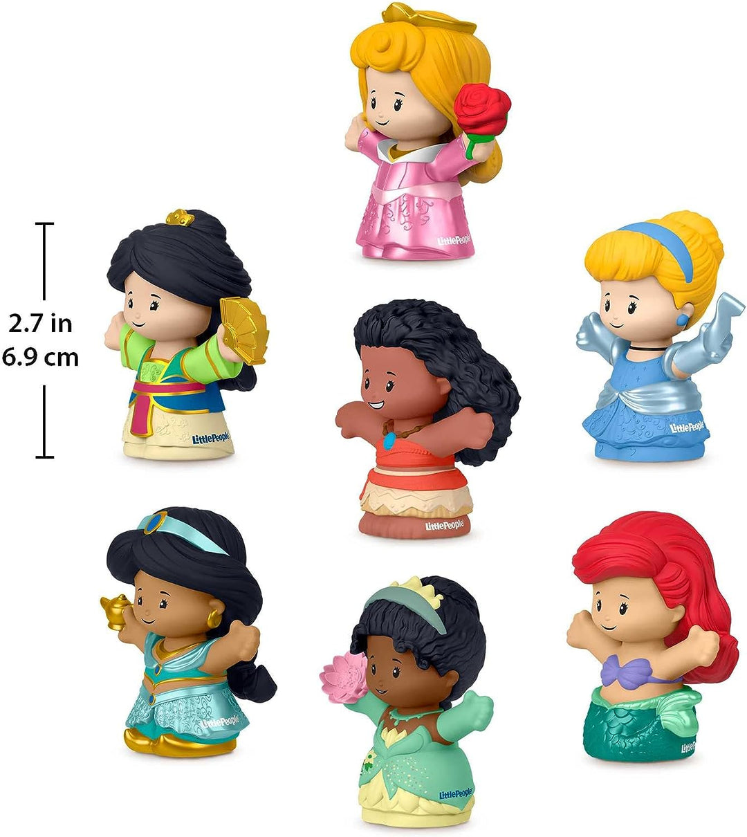 ?Fisher-Price Little People Disney Princess Toys, Set of 7 Character Figures for Toddler and Preschool Pretend Play