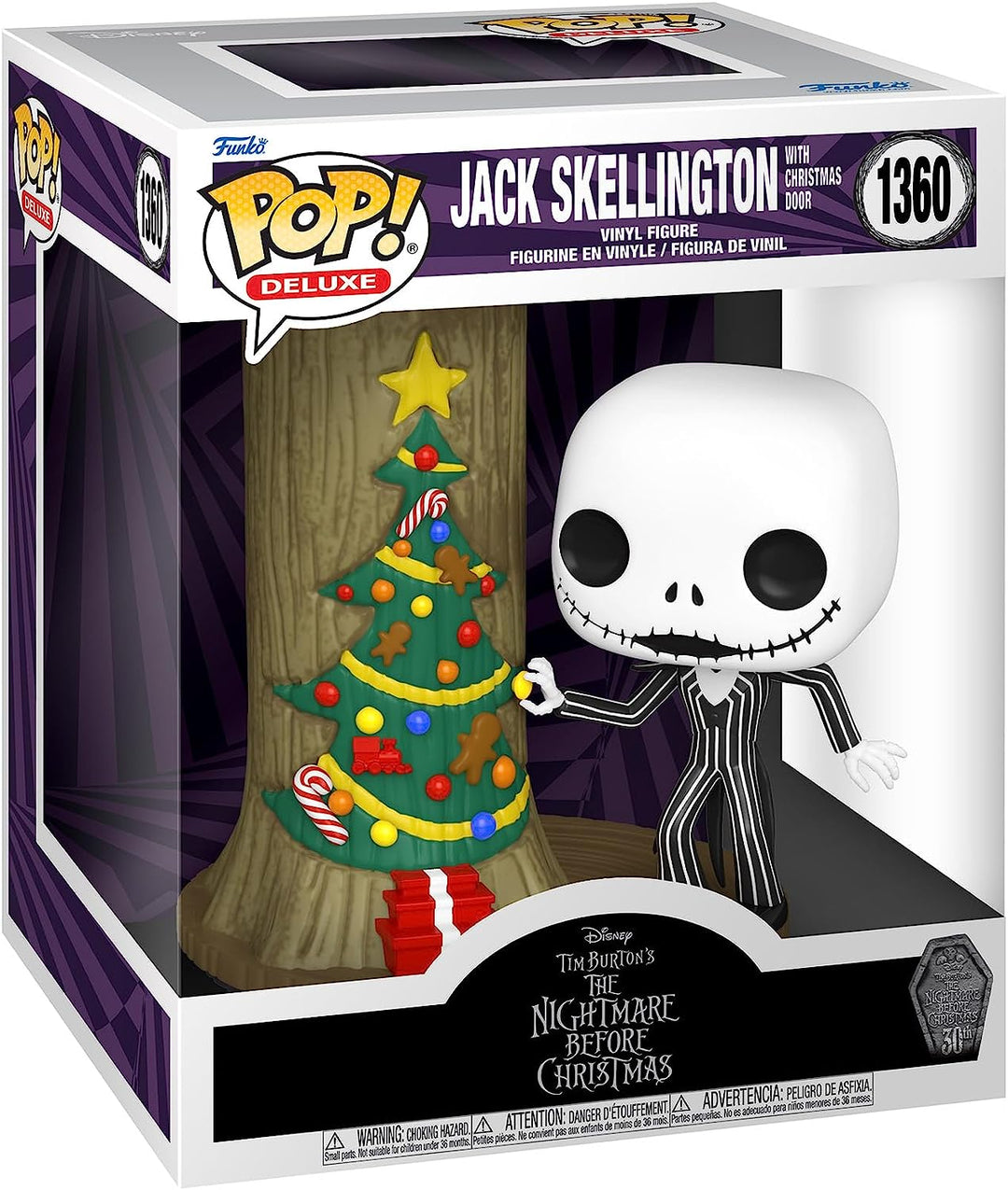 Deluxe Disney The Nightmare Before Christmas 30th - Jack Skellington with Christmas Door Funko 72310 Pop! Vinyl #1360