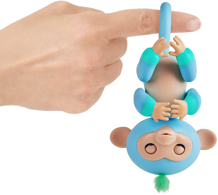 Fingerlings 2 Tone Monkey - Charlie (Azul con acentos verdes) - Mascota interactiva para bebés