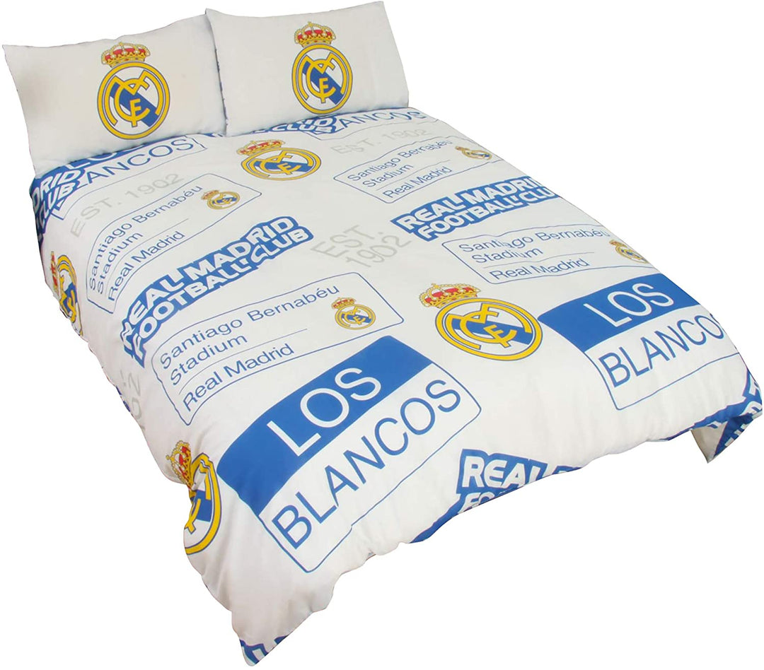 Real Madrid Patch Single Duvet Set (Duvet 135x200cm) (Pillow Case 50x75cm) - One Size