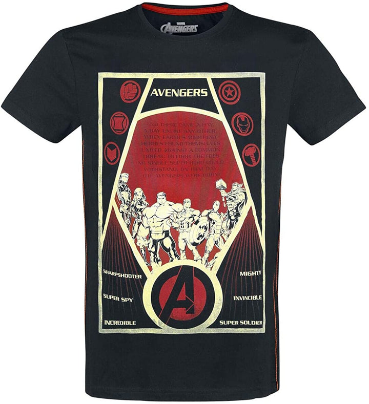 Avengers Endgame - Konstruktivismus Poster T-Shirt Schwarz S