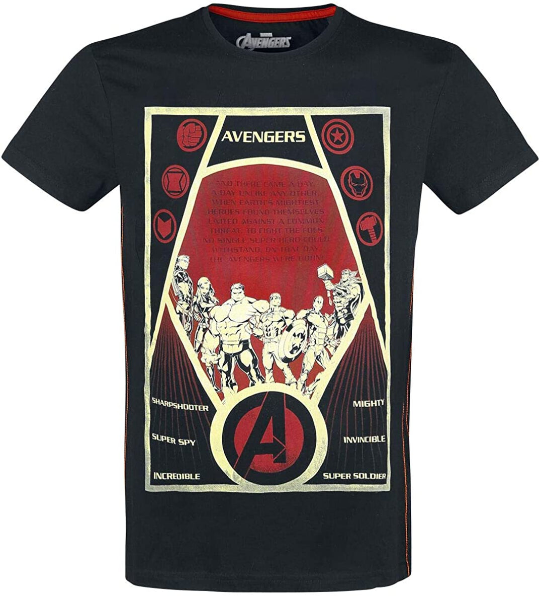 Avengers Endgame – Konstruktivismus Poster T-Shirt Schwarz XL