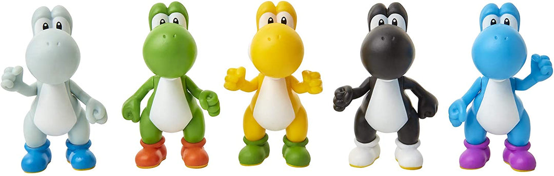 Paquete de 5 minifiguras exclusivas de Super Mario Yoshi de 2,5 pulgadas