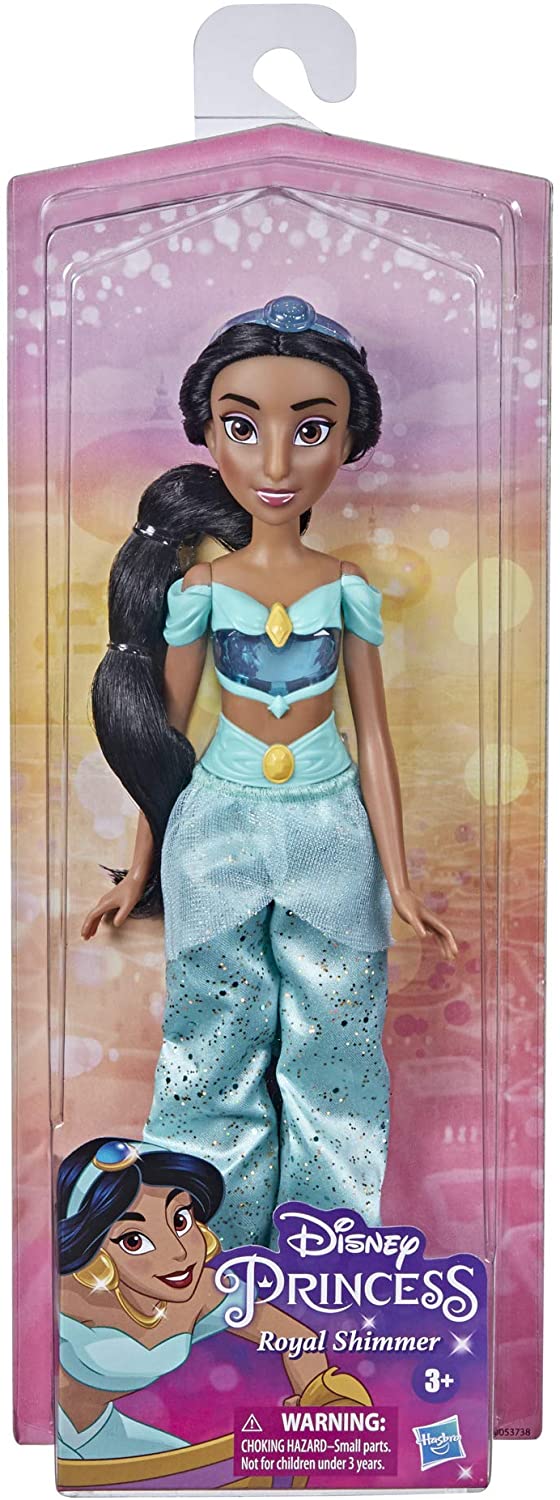 Disney Princess Royal Shimmer Jasmine Puppe, Modepuppe mit Rock und Accessoires, Spielzeug für Kinder ab 3 Jahren