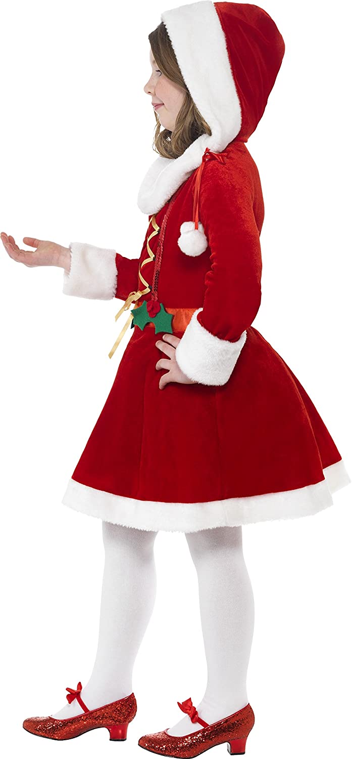 X Little Miss Santa Costume, Red And White medium 7-9 years
