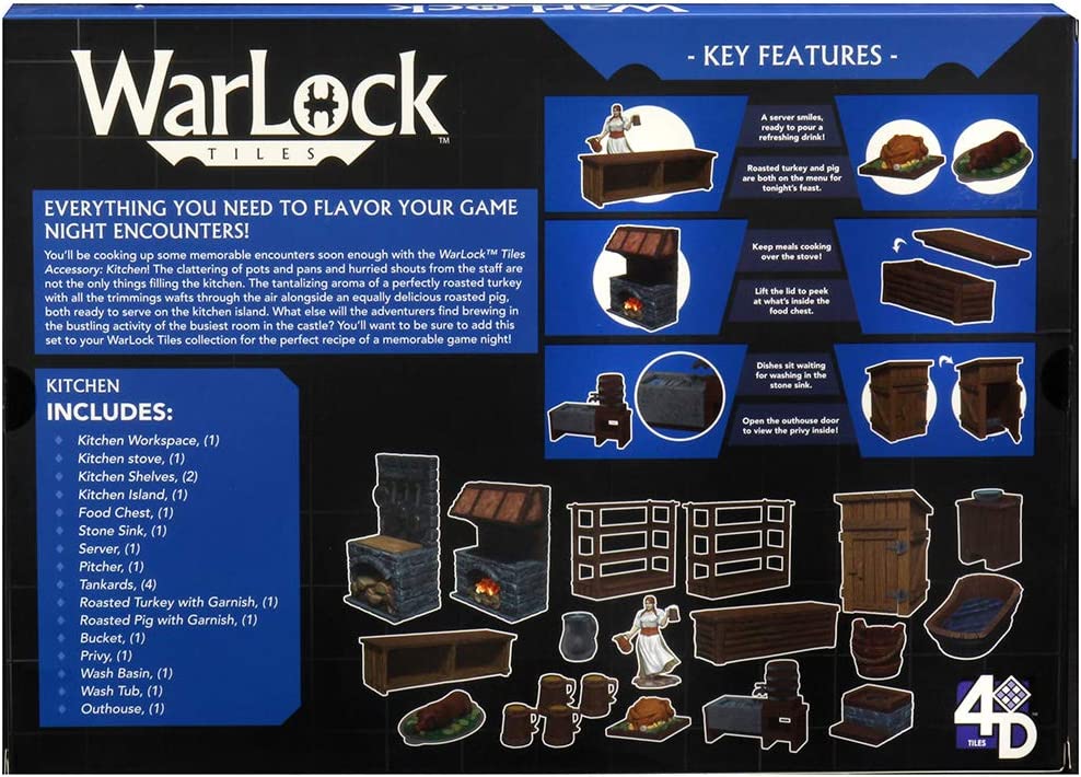 WizKids | Warlock Tiles: Accessory - Kitchen | 1 + Players | Ages 12+ |