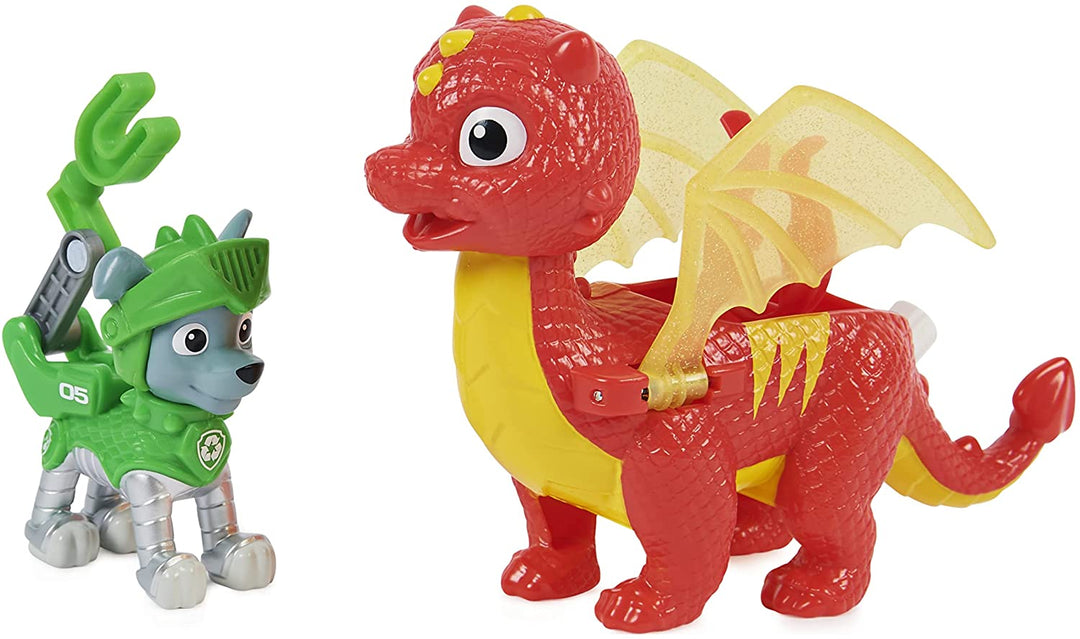 Paw Patrol 6063596, Rescue Knights Rocky und Dragon Flame Actionfiguren-Set