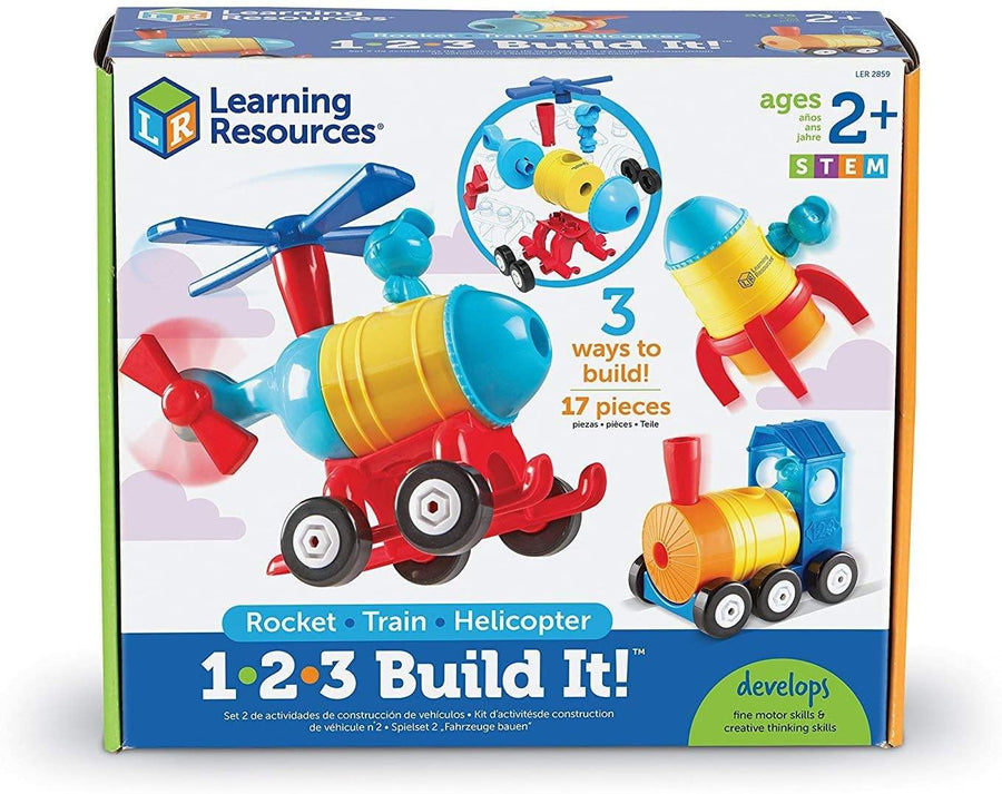 Learning Resources 1-2-3 Build It Rocket Train Helicopter - Yachew