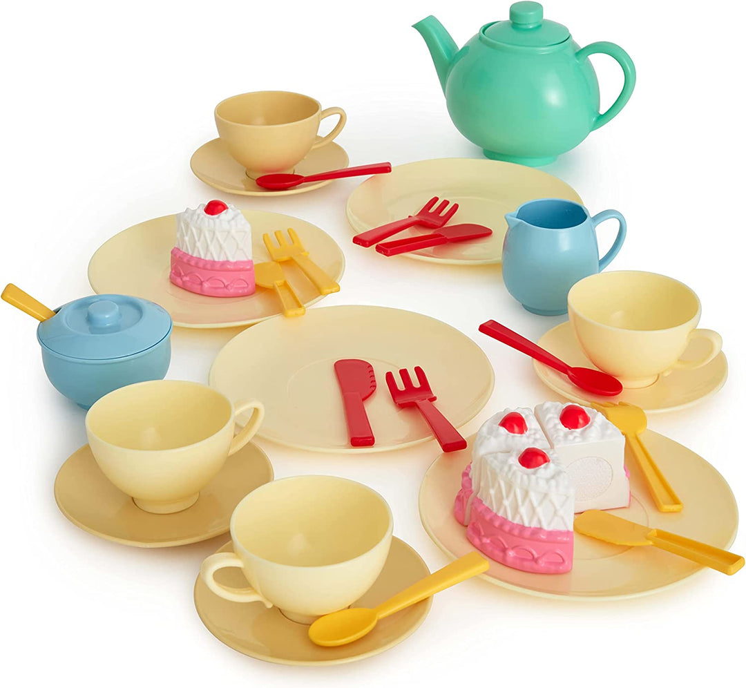 Casdon 66550 Buntes Spielzeugset für Kinder ab 3 Jahren | Enthält 36 Teile für die besten Teepartys überhaupt, neue Farbgebung