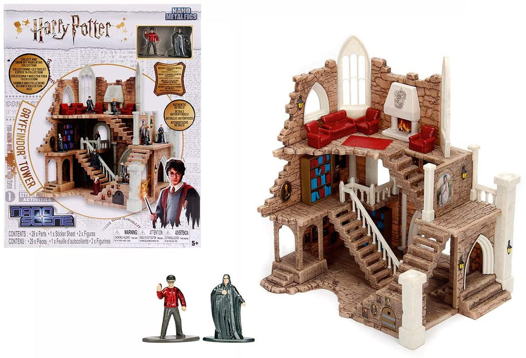 Jada – Harry Potter – 253185001 – Gryffindor-Turm-Spielset + 2 Metallfiguren, 4 cm