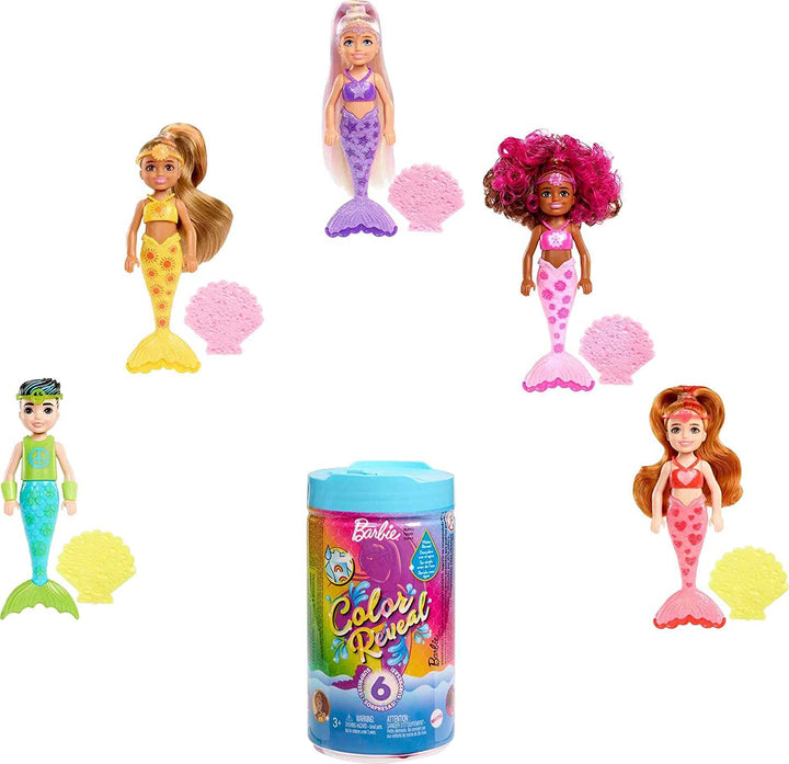Barbie Chelsea Color Reveal Mermaid Doll - Water Reveals Full Look & Color Chang