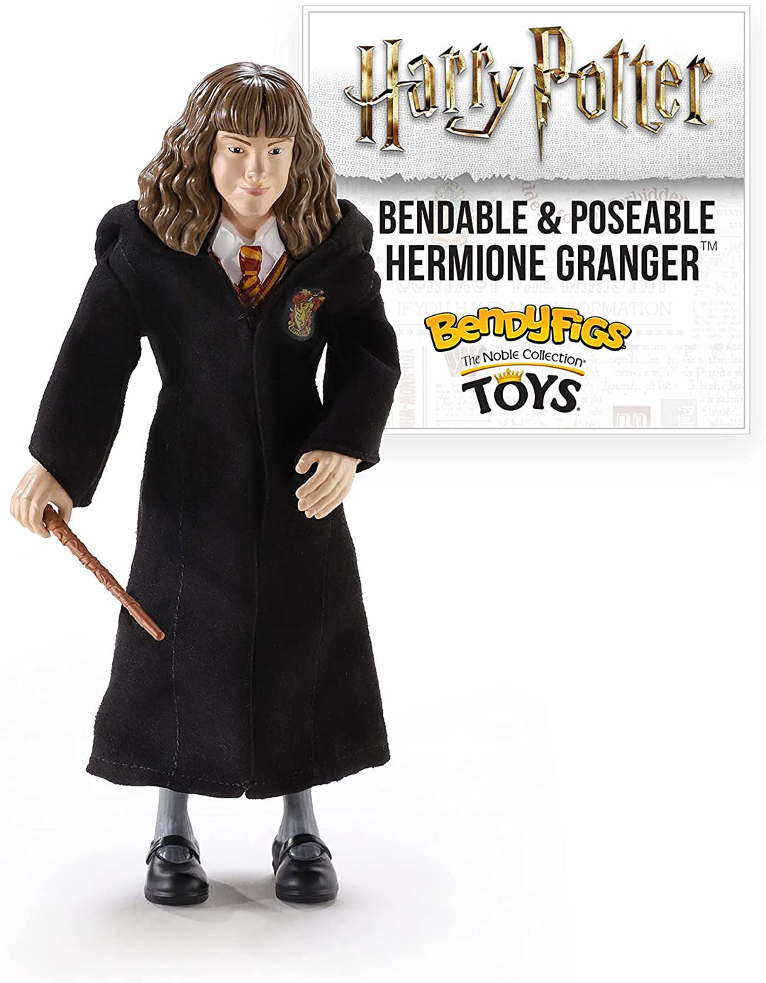 The Noble Collection Bendyfigs Hermine Granger-Figur, offiziell lizenzierte 19 cm (7,5 Zoll) große, biegsame Harry-Potter-Spielzeugfigur, bewegliche Sammelpuppenfiguren mit Ständer – für Kinder und Erwachsene
