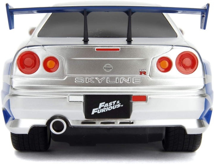Jada - Fast&Furious - R/C Nissan Skyline GTR 1:16 2,4GHz (253206007), White Blue