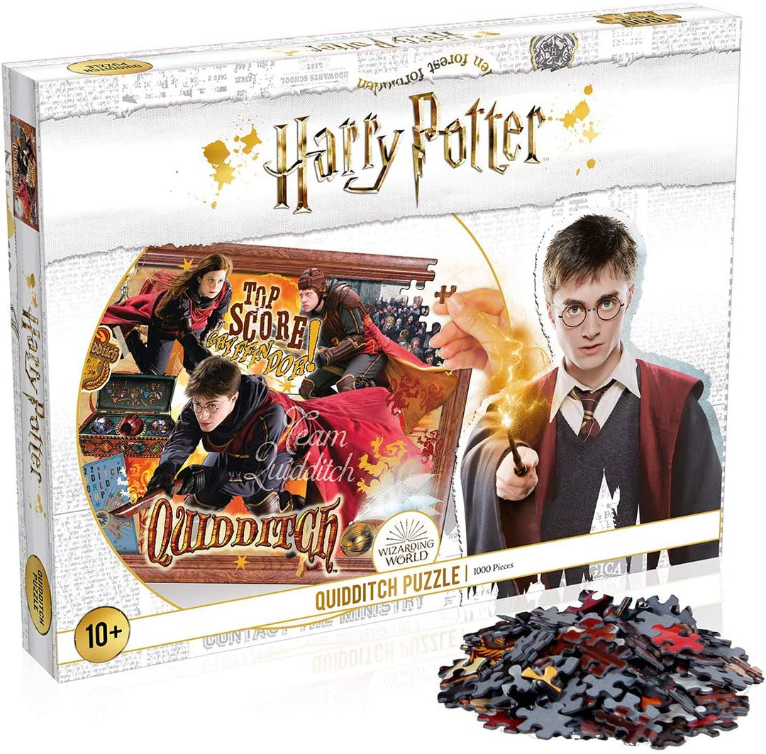 Winning Moves 784 WM00366 Harry Potter Kids 1000-teiliges Puzzle (Quidditch), Weiß