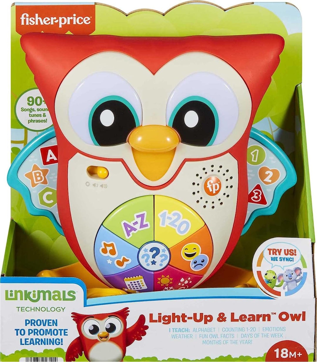 ?Fisher-Price Linkimals Light-Up &amp; Learn Owl, interaktives musikalisches Lernspielzeug m