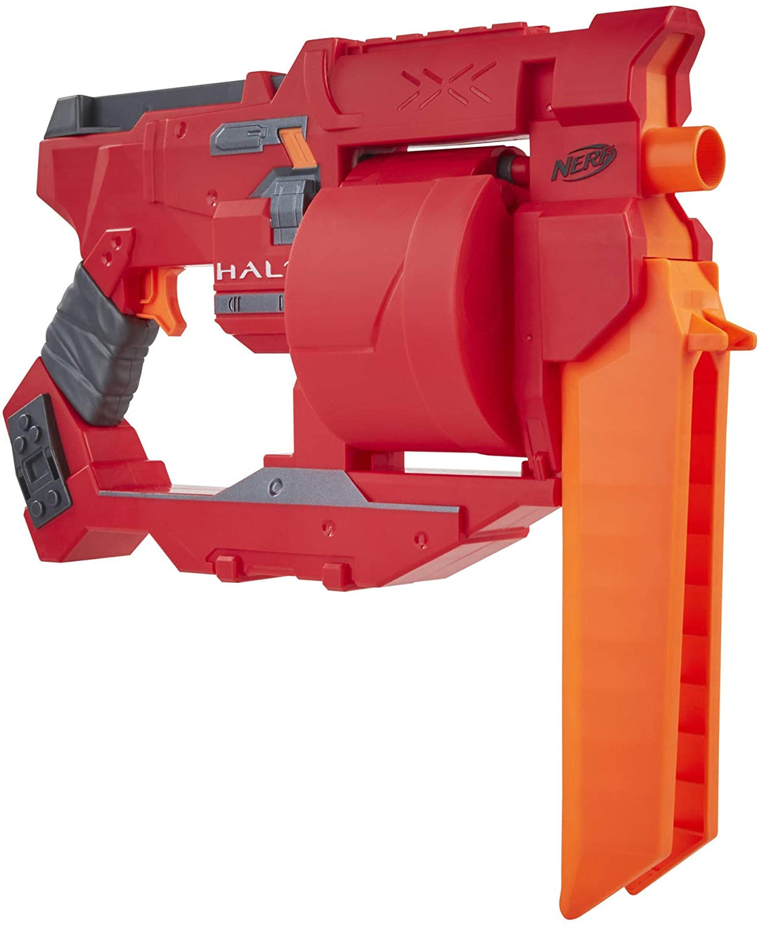 Nerf Halo Mangler Dart Blaster Rotating 6-Dart Drum with 6 Elite Darts and Priming Handle