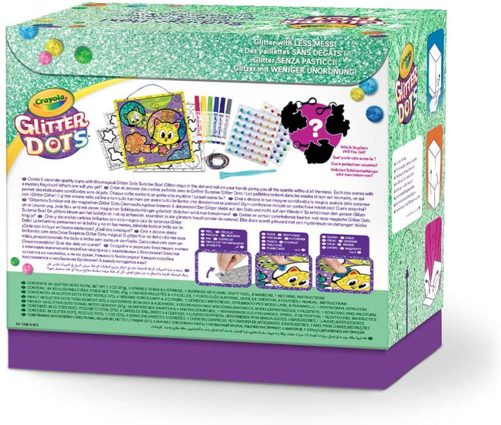 Crayola Glitter Dots – Box voller Überraschungen zum Gestalten und Dekorieren mit formbarem Glas