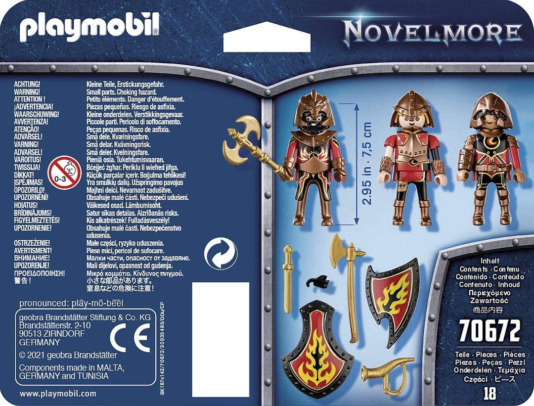 Playmobil 70672 Set di 3 personaggi di Novelmore Knights Burnham Raiders